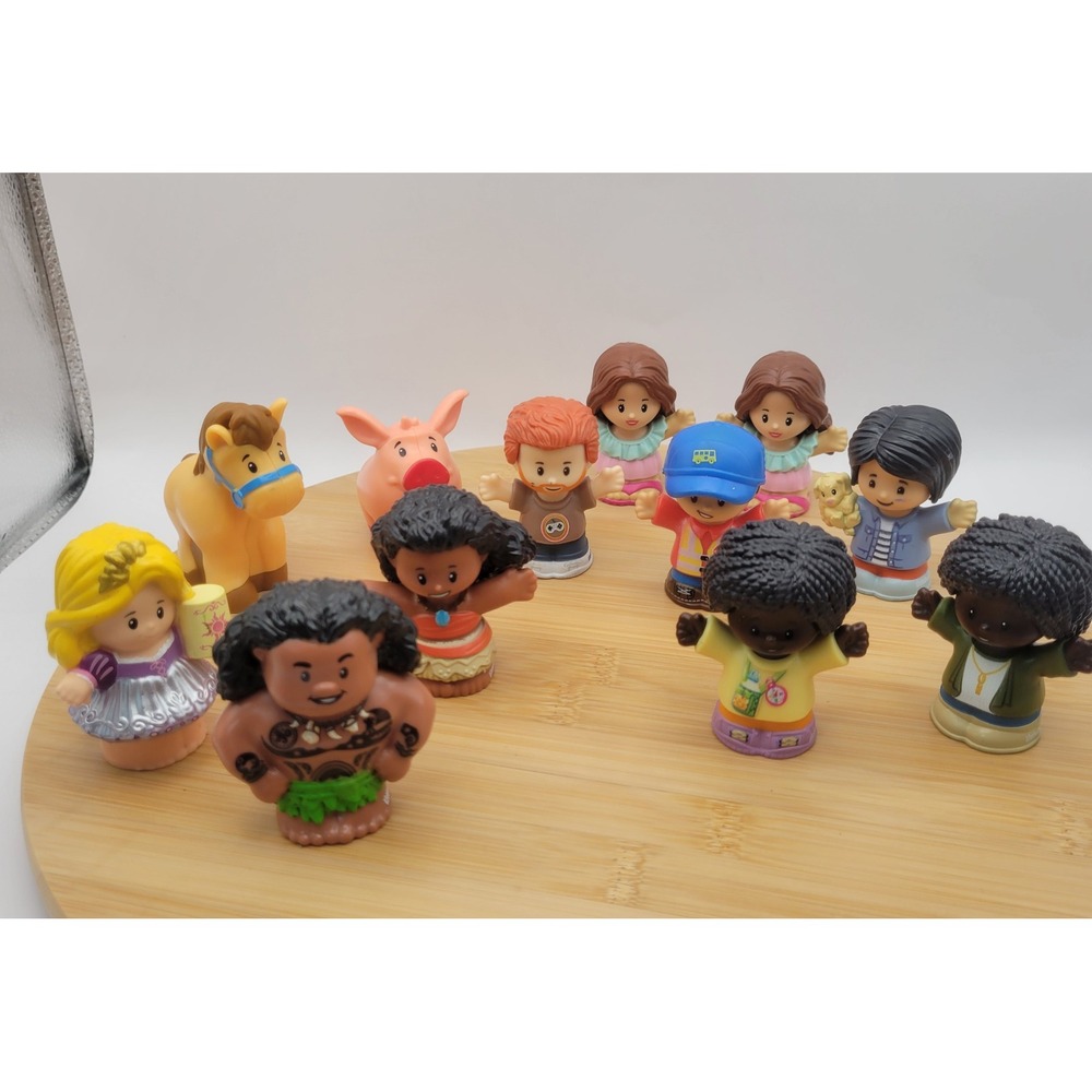 Fisher-Price Little People Figure Lot Disney Moana Maui Rapunzel Horse Pig 12 pc